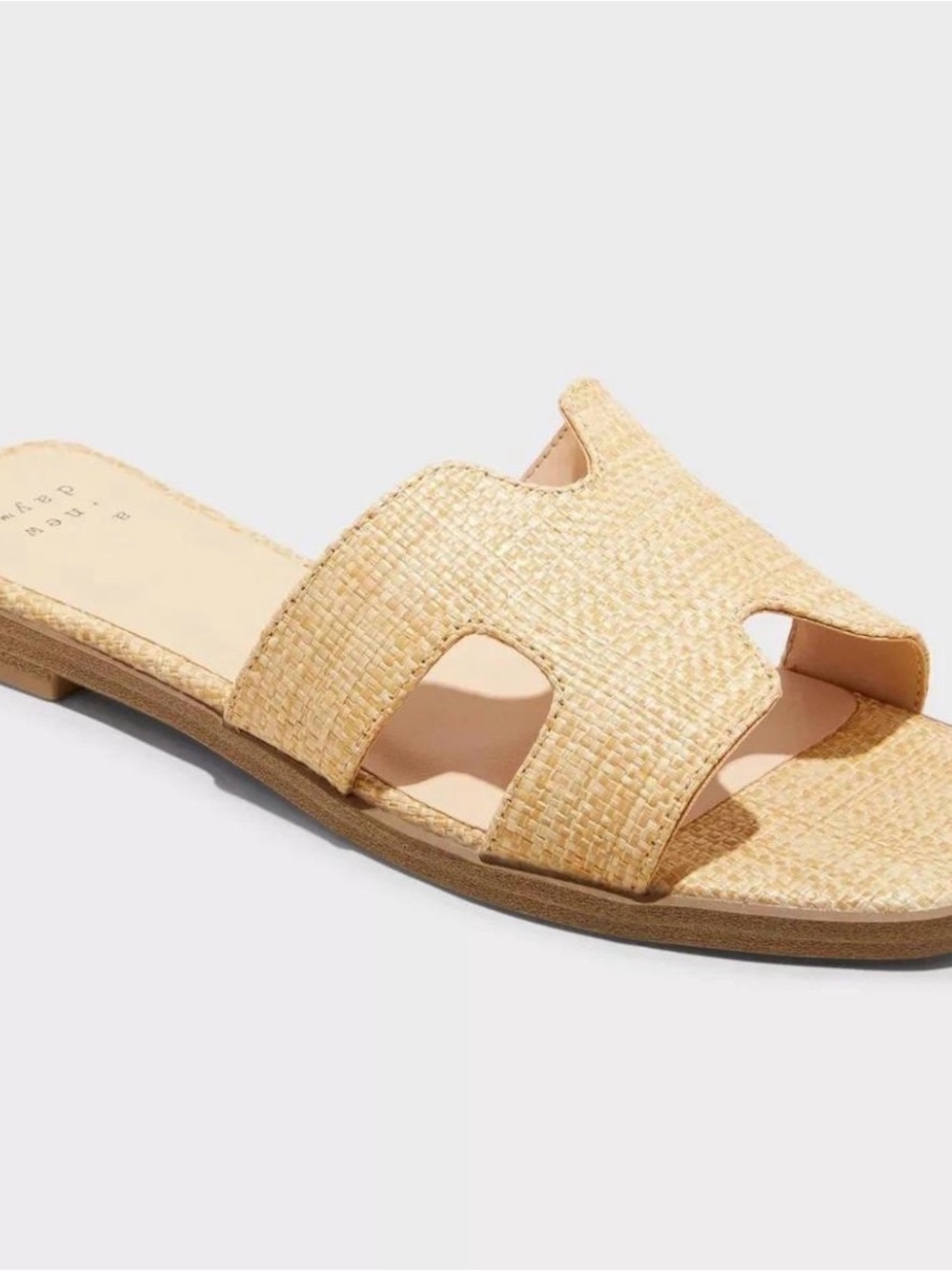 A New Day Woven Raffia Slide Sandal